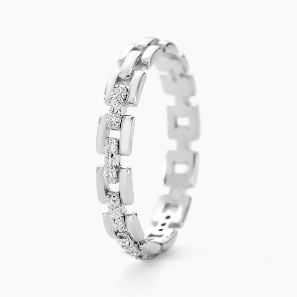 Bague Eternity Argent Blanc Oxyde De Zirconium - Bijoux fantaisie Femme | Marc Orian