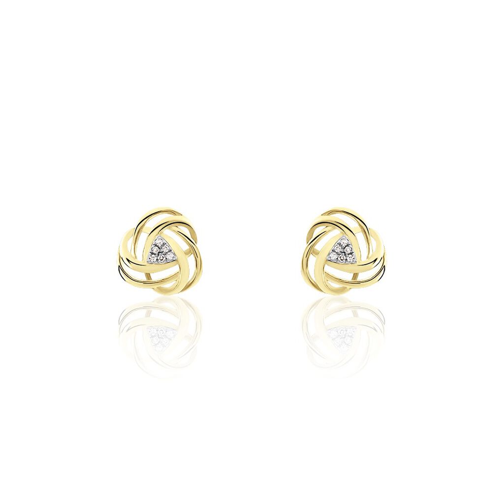 Boucles D'oreilles Puces Or Jaune Afua Diamants - Boucles d'oreilles pierres précieuses Femme | Marc Orian