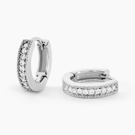 Créoles Yarina Argent Blanc Oxyde De Zirconium - Créoles Femme | Marc Orian