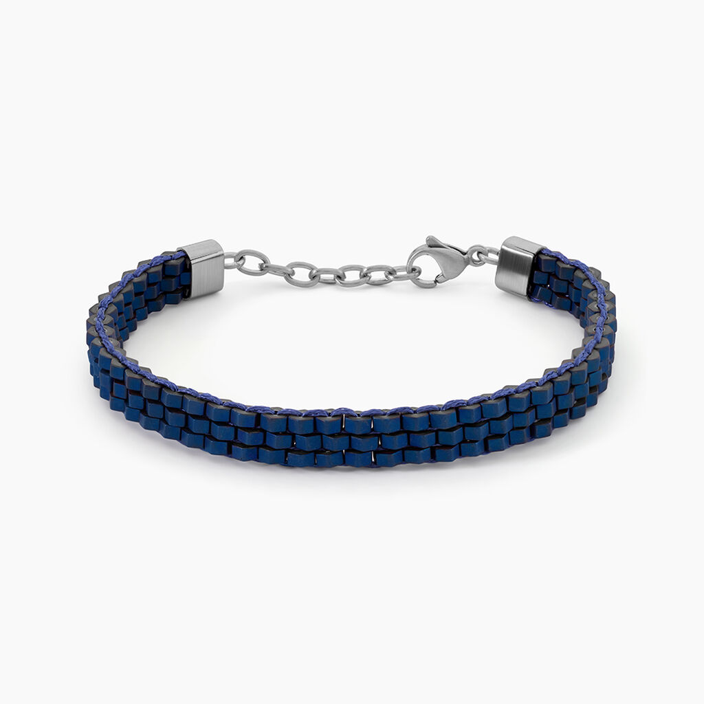 Bracelet Naturel Acier Argent&eacute; H&eacute;matite - Bracelets cha&icirc;nes Homme | Marc Orian