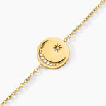 Bracelet Acier Dor&eacute; Cristal - Bracelets Medailles Femme | Marc Orian