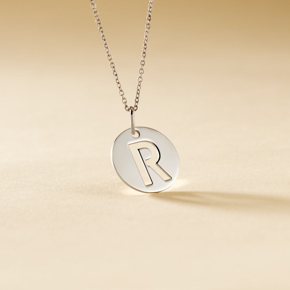 Pendentif Elio R Argent Blanc - Bijoux fantaisie Famille | Marc Orian