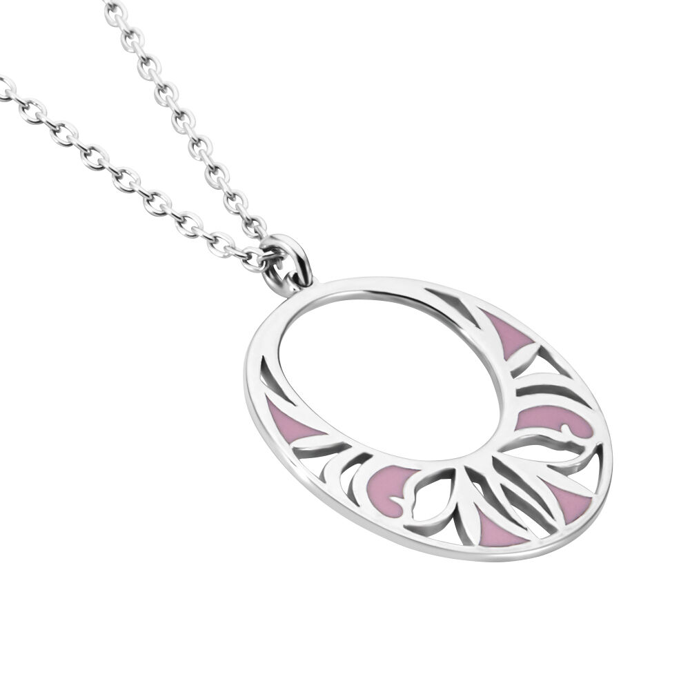 Collier Azalea Argent Blanc Email Rose - Colliers fantaisie Femme | Marc Orian