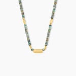 Collier Athena Acier Jaune Turquoise - Colliers avec pierres Femme | Marc Orian