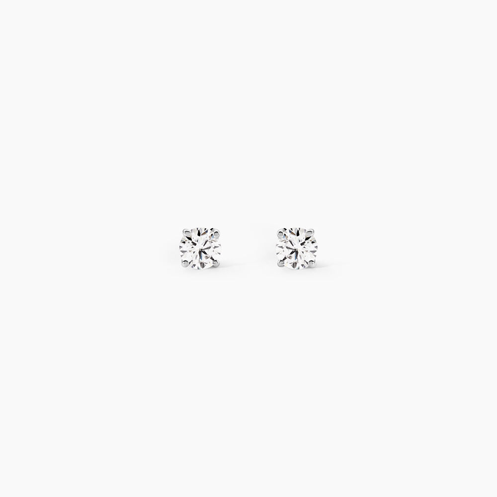 Boucles D'oreilles Puces Or Blanc  Diamants Synth&eacute;tique - Boucles d'oreilles mariage Femme | Marc Orian