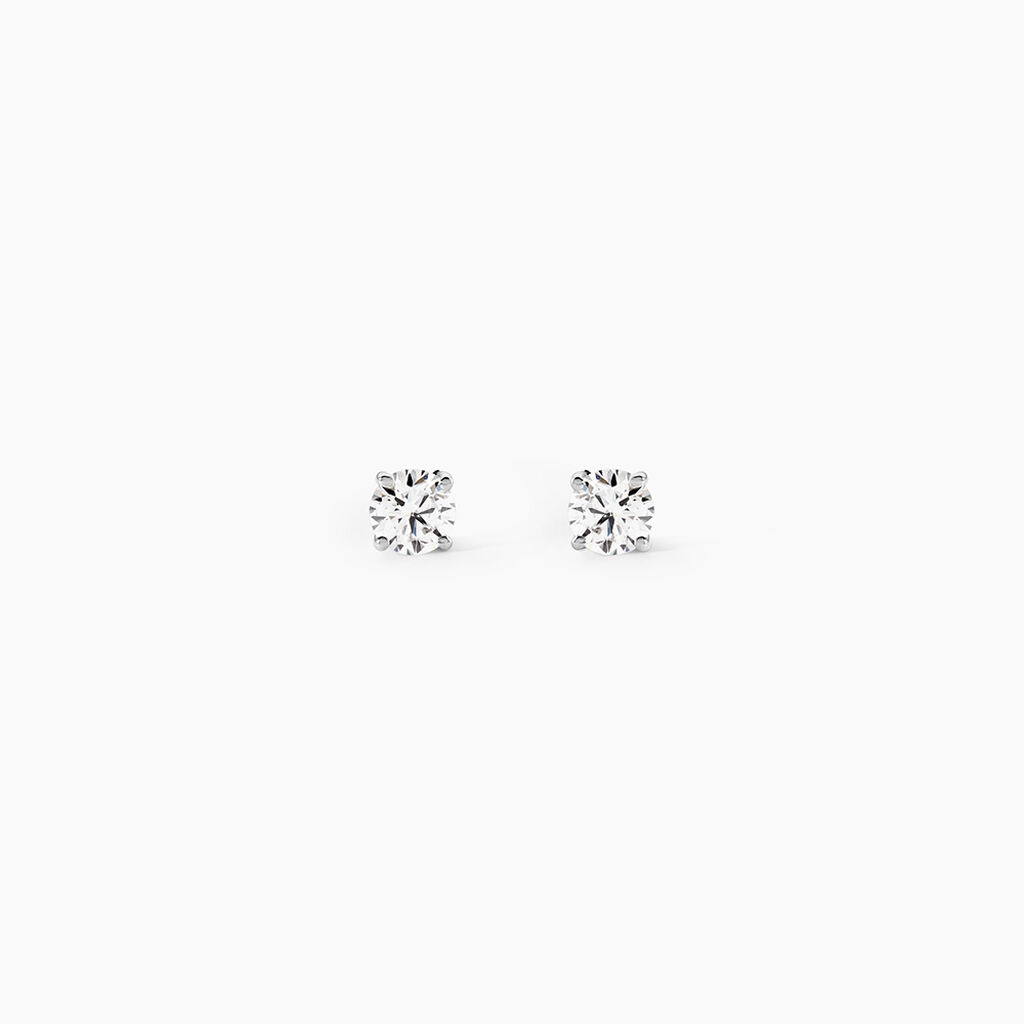 Boucles D'oreilles Puces Or Blanc  Diamants Synth&eacute;tique - Boucles d'oreilles mariage Femme | Marc Orian