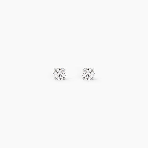Boucles D'oreilles Puces Or Blanc  Diamants Synth&eacute;tique - Boucles d'oreilles mariage Femme | Marc Orian
