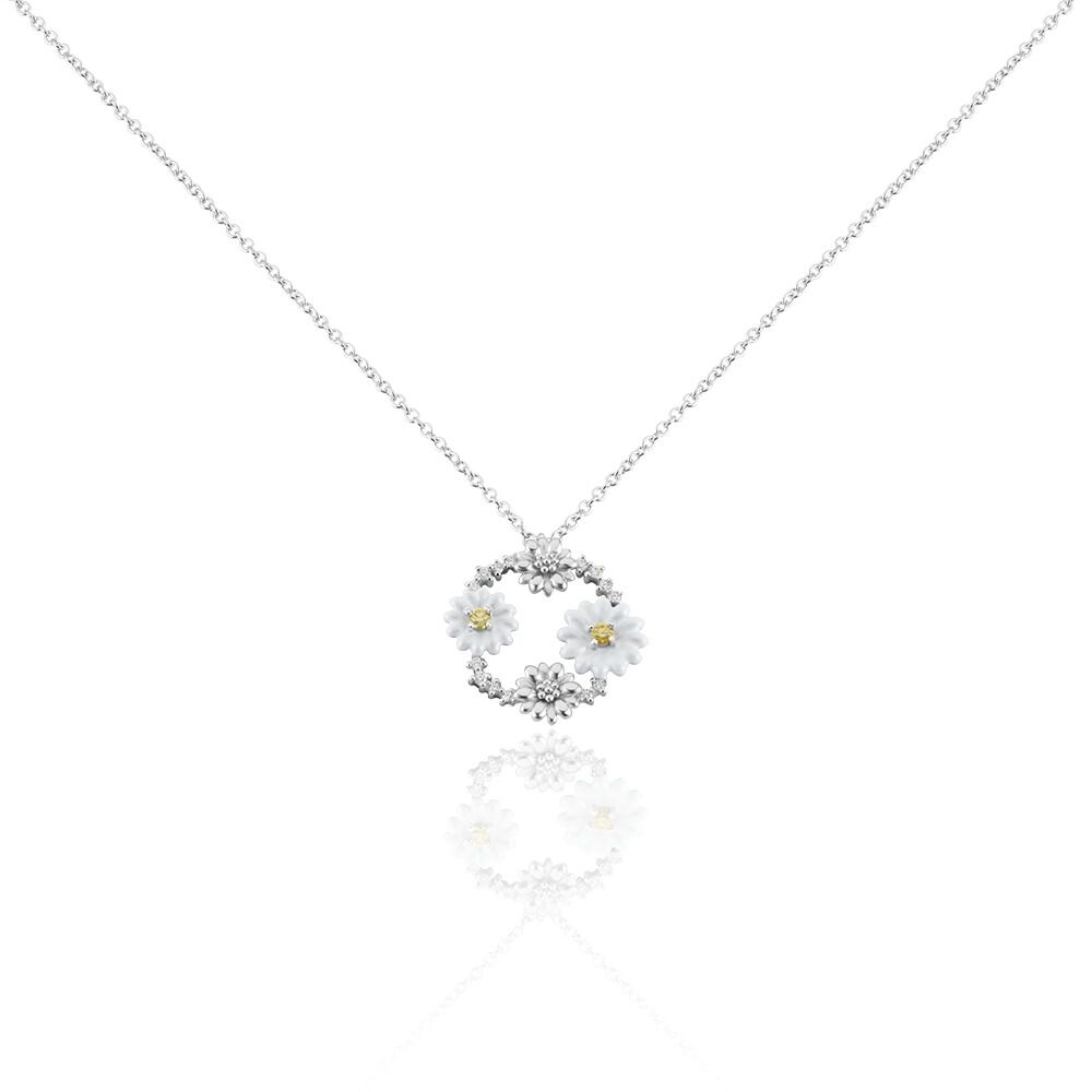 Collier Basil Argent Blanc Oxyde De Zirconium - Colliers avec pierres Femme | Marc Orian
