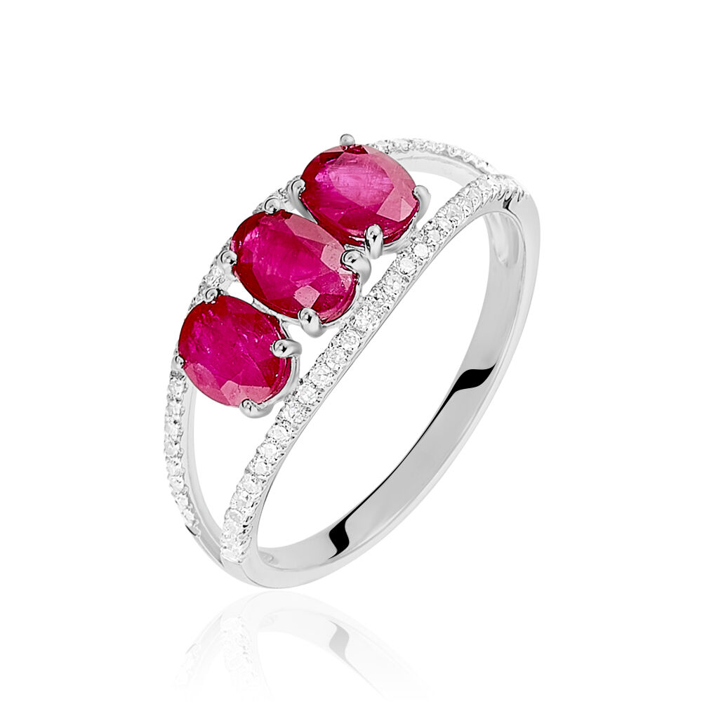 Bague Madeline Or Blanc Rubis Diamant - Bagues vintage Femme | Marc Orian