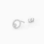 Boucles D'oreilles Puces Joeva Argent Blanc Oxyde De Zirconium - Puces Femme | Marc Orian