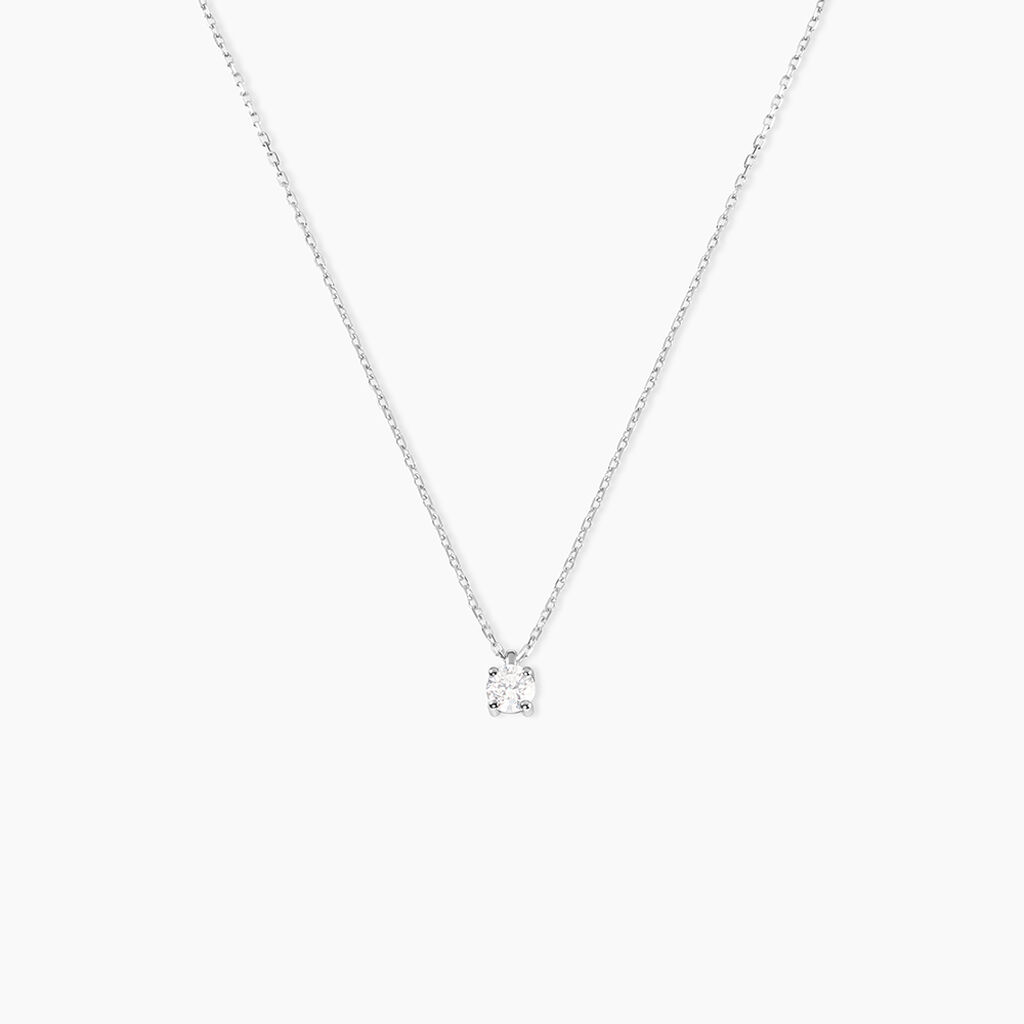 Collier Elfa Or Blanc Diamant - Colliers avec pierres Femme | Marc Orian