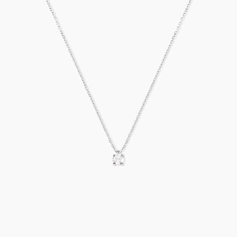 Collier Elfa Or Blanc Diamant - Colliers avec pierres Femme | Marc Orian