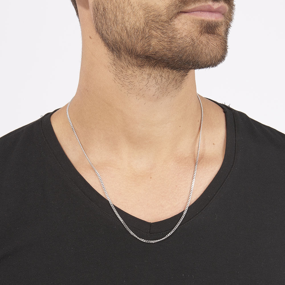 Collier gourmette argent homme Clearance
