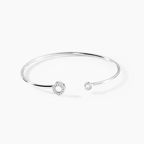 Bracelet Jonc Elorie Argent Blanc Oxyde De Zirconium - Bracelets joncs Femme | Marc Orian