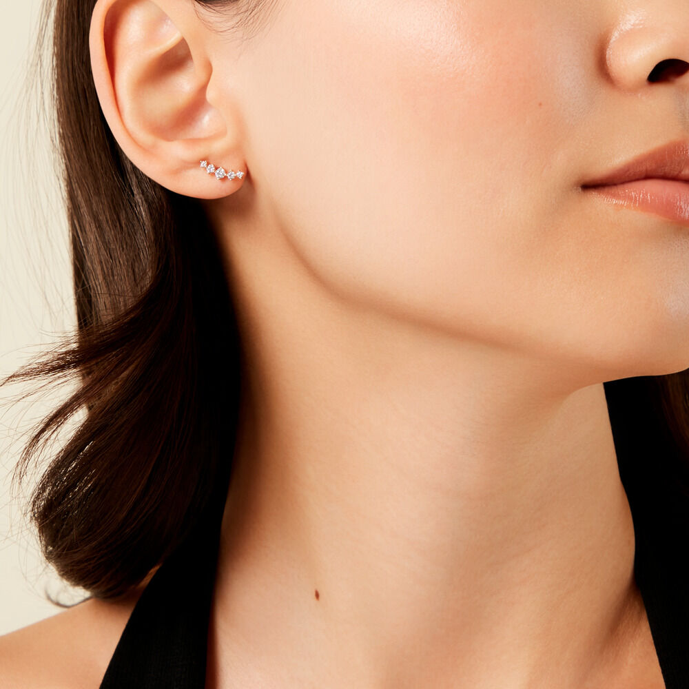 Boucles D'Oreilles Puces Illumia Or Jaune Oxyde De Zirconium - Puces Femme | Marc Orian