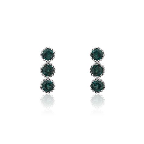 Boucles D'oreilles Puces Kasey Argent Blanc Oxyde De Zirconium - Puces Femme | Marc Orian