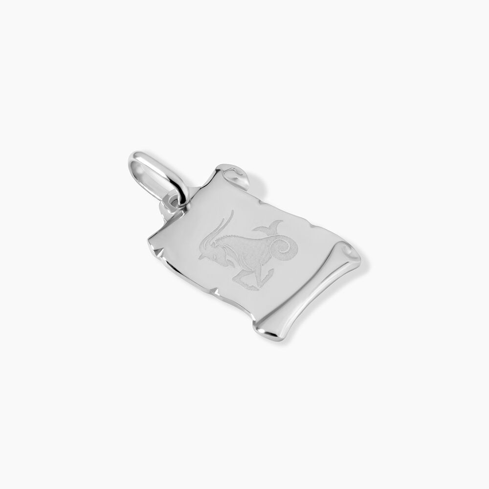 Pendentif Zodiaque Parchemin Argent Blanc - Bijoux personnalis&eacute;s Famille | Marc Orian