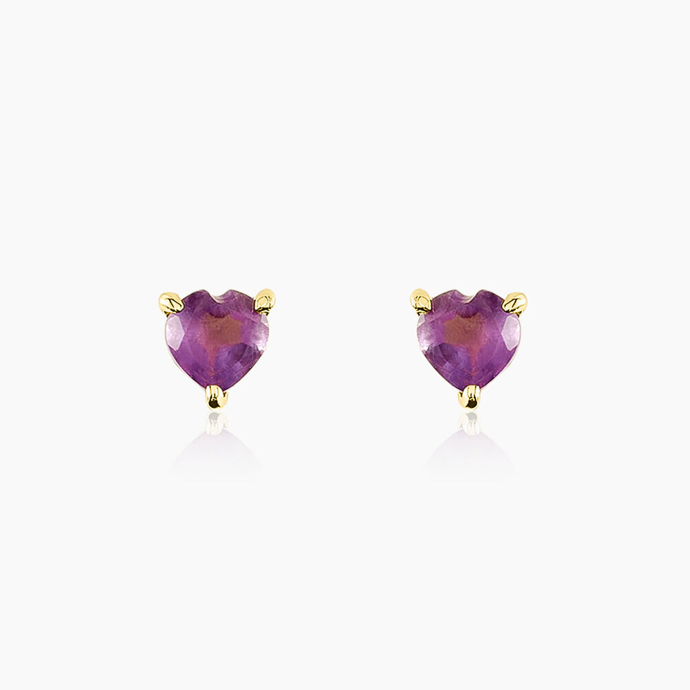 Boucles D'oreilles Puces Pasilla Or Jaune Améthyste - Puces Femme | Marc Orian