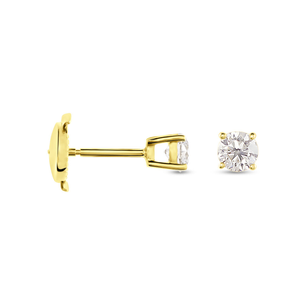 Boucles D'oreilles Puces Or Jaune Victoria Diamants - Puces Femme | Marc Orian