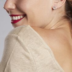 Boucles D'oreilles Puces Cali Argent Blanc Oxyde De Zirconium - Clous d'oreilles Femme | Marc Orian