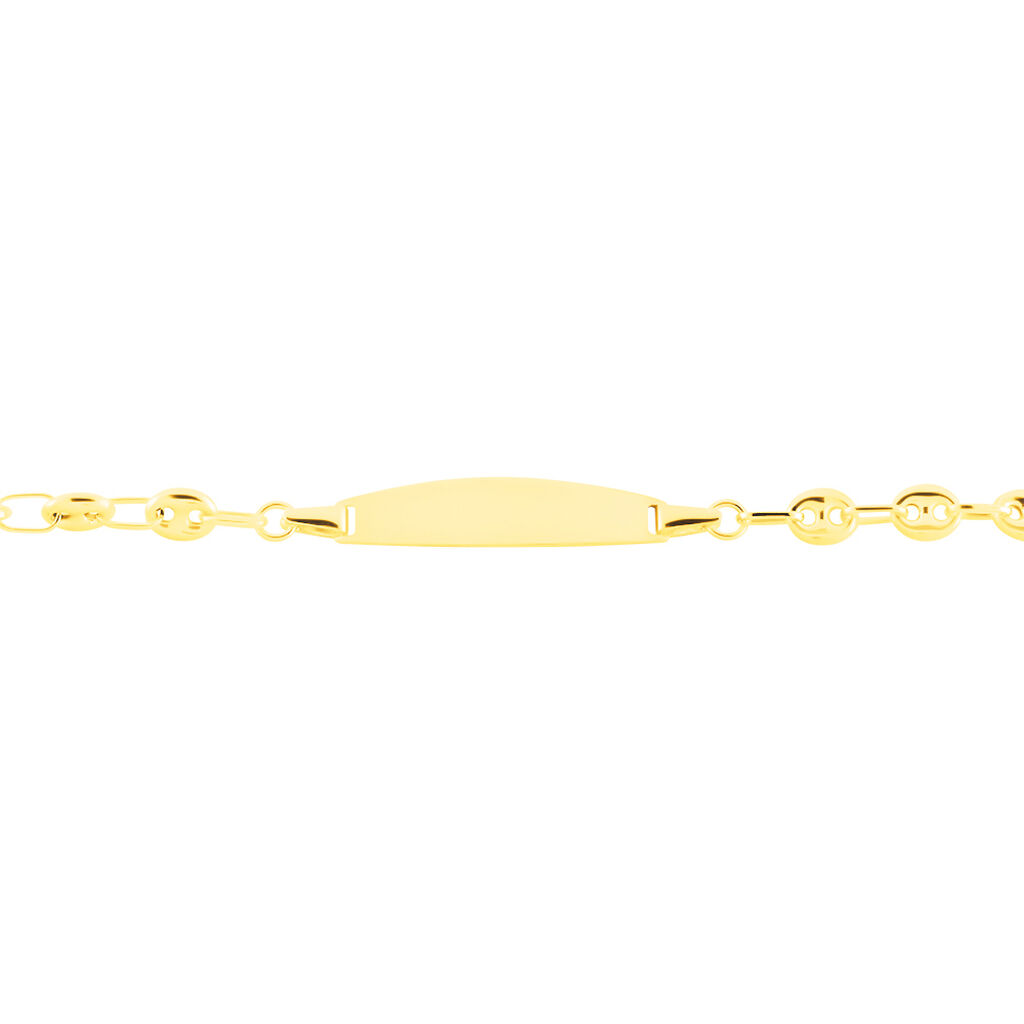 Bracelet Identité Evin Maille Grain De Cafe Or Jaune - Gourmettes Enfant | Marc Orian