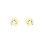 Boucles D'oreilles Puces Ilhem Fleur Or Jaune Oxyde De Zirconium - Puces Femme | Marc Orian