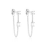 Bijoux D'oreilles Kerrie Argent Blanc Oxyde De Zirconium - Piercings d'oreilles Femme | Marc Orian