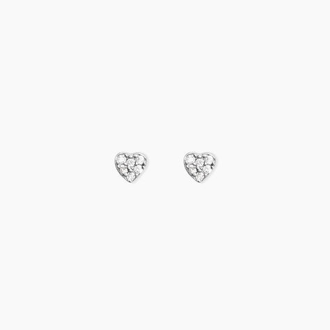 Boucles D'oreilles Puces Ziya Argent Blanc Oxyde De Zirconium - Puces Femme | Marc Orian