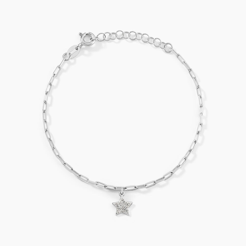 Bracelet Etincelante Argent Blanc - Bracelets chaînes Femme | Marc Orian