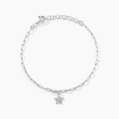 Bracelet Etincelante Argent Blanc - Bracelets chaînes Femme | Marc Orian