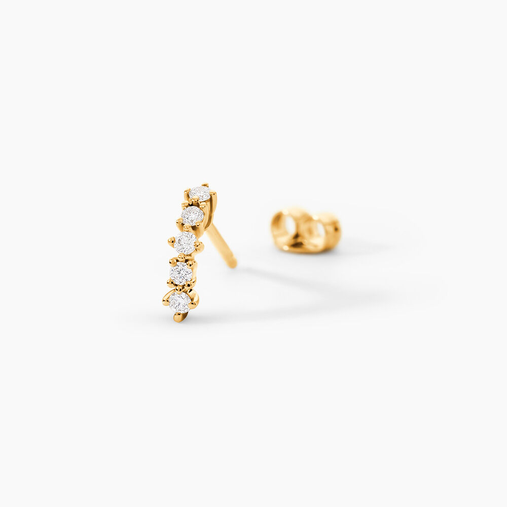 Boucles D'oreilles Puces Matleena Or Jaune Diamant Synth&eacute;tique - Boucles d'oreilles mariage Femme | Marc Orian