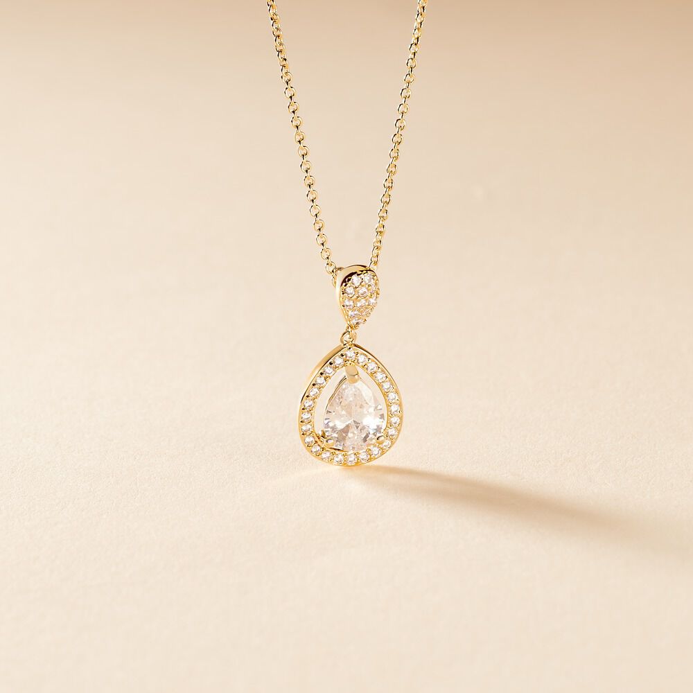 Collier Brigita Plaqu&eacute; Or Jaune Oxyde De Zirconium - Colliers avec pierres Femme | Marc Orian