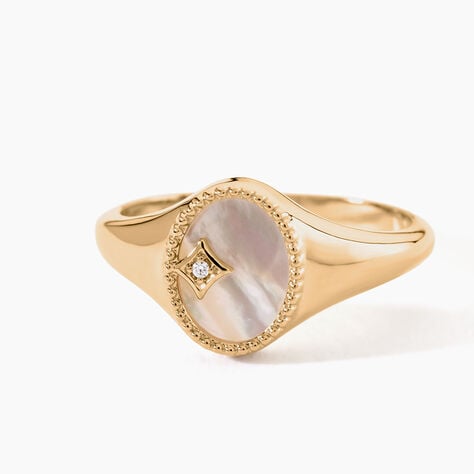 Bague Astria Plaqu&eacute; Or Jaune Nacre - Bijoux fantaisie Femme | Marc Orian