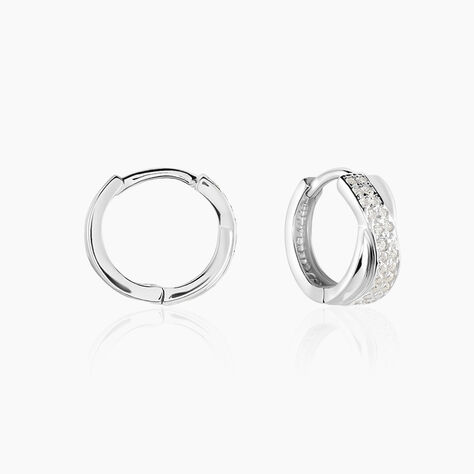 Créoles Farag Argent Blanc Oxyde De Zirconium - Créoles Femme | Marc Orian