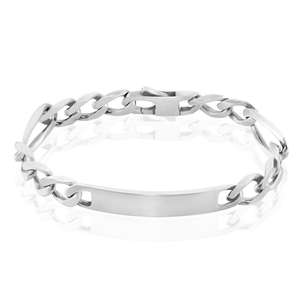 Bracelet Identité Vivian Maille Alternee 1/3 Argent Blanc - Gourmettes Homme | Marc Orian