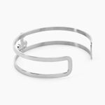 Bracelet Jonc Meysa Acier Blanc Strass - Bracelets joncs Femme | Marc Orian