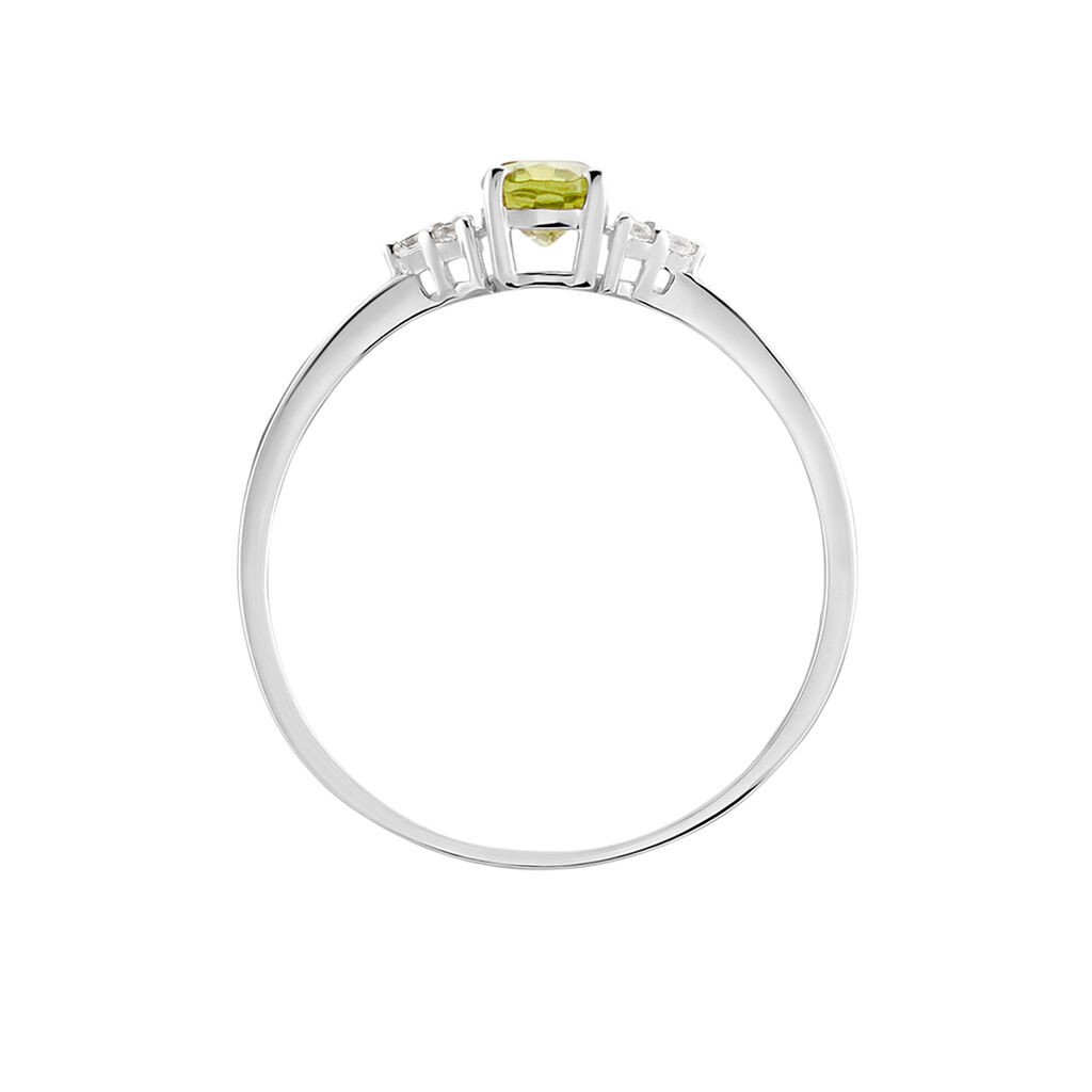 Bague Diapre Or Blanc Péridot Oxyde De Zirconium - Bagues Femme | Marc Orian