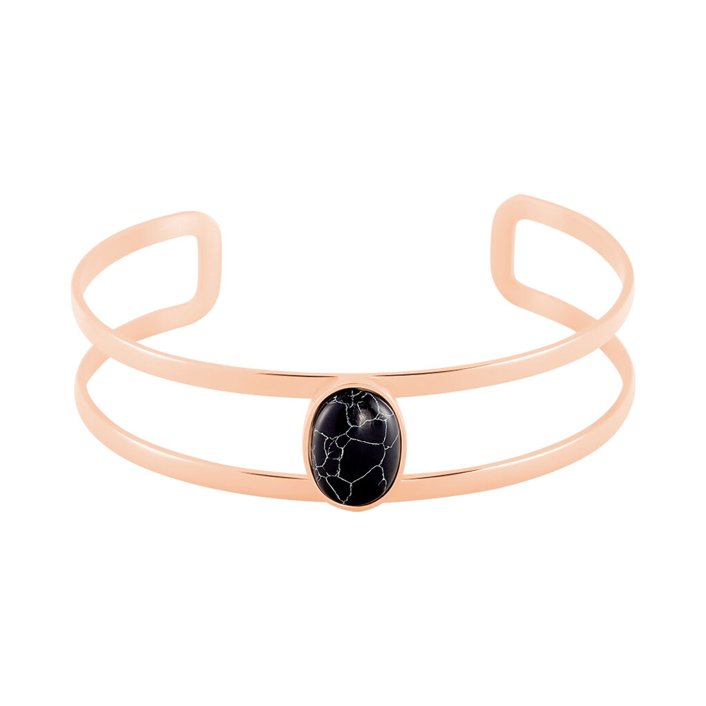 Bracelet Jonc Eline Acier Rose Pierre De Synthese - Bracelets joncs Femme | Marc Orian