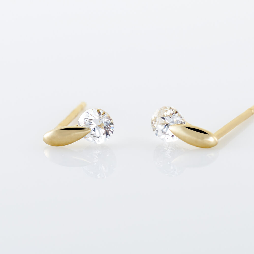 Boucles D'oreilles Pendantes Clementa Or Jaune Oxyde De Zirconium - Pendantes Femme | Marc Orian