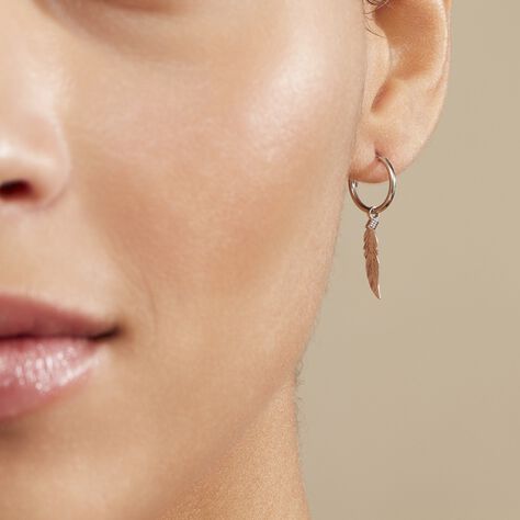 Créoles Elvyn Argent Blanc - Boucles d'oreilles Créoles Femme | Marc Orian