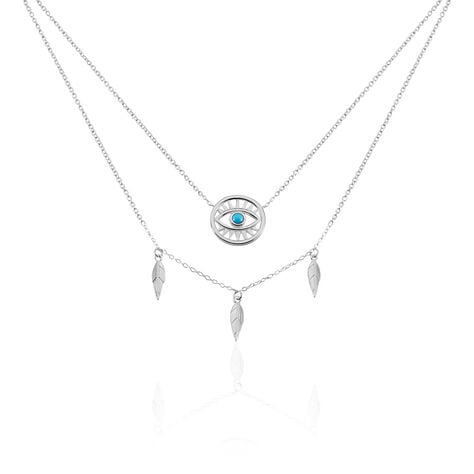 Collier Gipsy Argent Blanc Pierre De Synthese - Colliers avec pierres Femme | Marc Orian