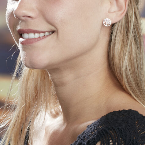 Boucles D'oreilles Puces Marijan Argent Blanc - Clous d'oreilles Femme | Marc Orian