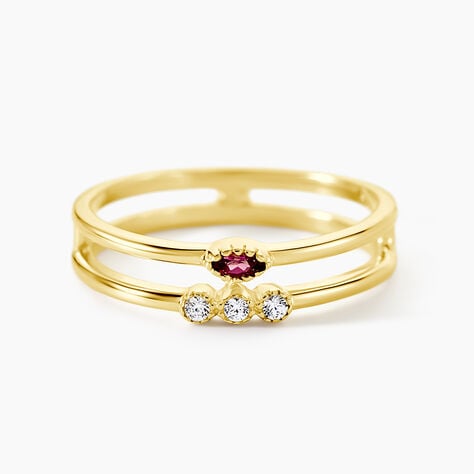 Bague Poem Argent Jaune Rhodolite Oxyde De Zirconium - Bijoux fantaisie Femme | Marc Orian