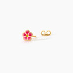 Boucles D'Oreilles Puces Syna Fleur Argent Dor&eacute; A L'Or 750/1000 - Puces Enfant | Marc Orian