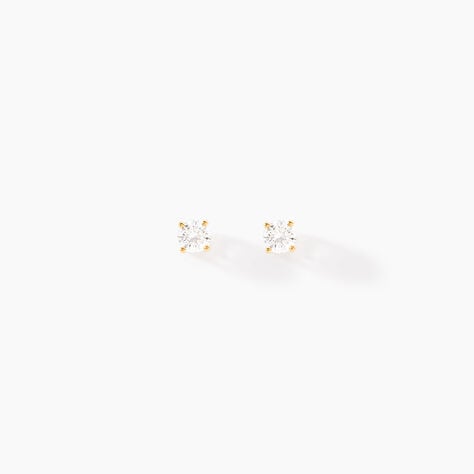 Boucles D'oreilles Puces One Or Jaune Diamants - Boucles d'oreilles mariage Femme | Marc Orian