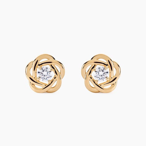 Boucles D'oreilles Puces Djanaelle Plaqu&eacute; Or Jaune Oxyde De Zirconium - Puces Femme | Marc Orian