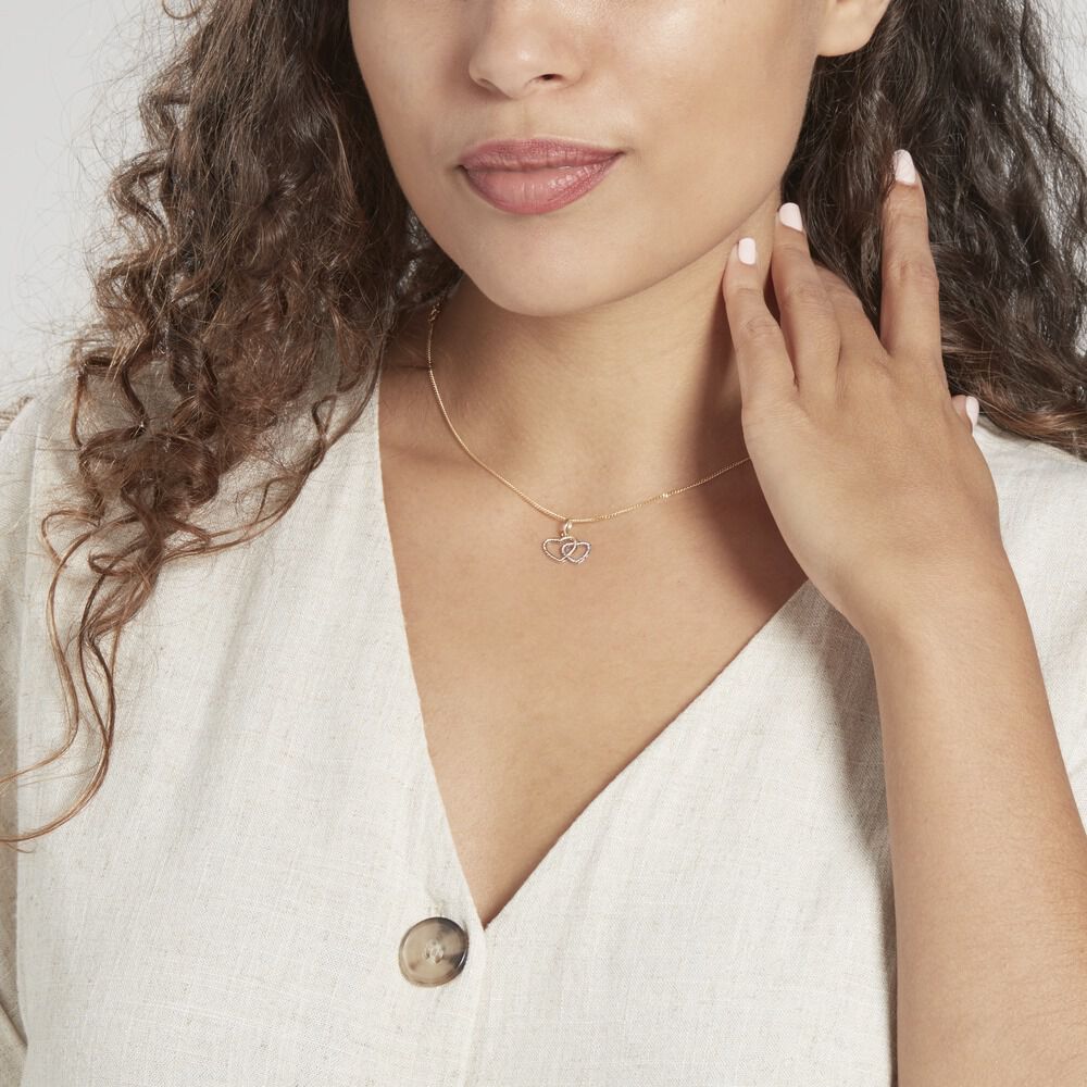 Pendentif Eudocie Coeurs Ciseles Or Bicolore - Pendentifs Femme | Marc Orian