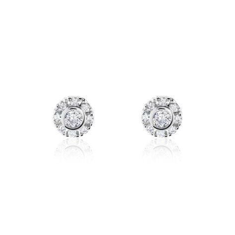 Boucles D'oreilles Puces Argent Blanc Gwenegan Oxydes De Zirconium - Puces Femme | Marc Orian