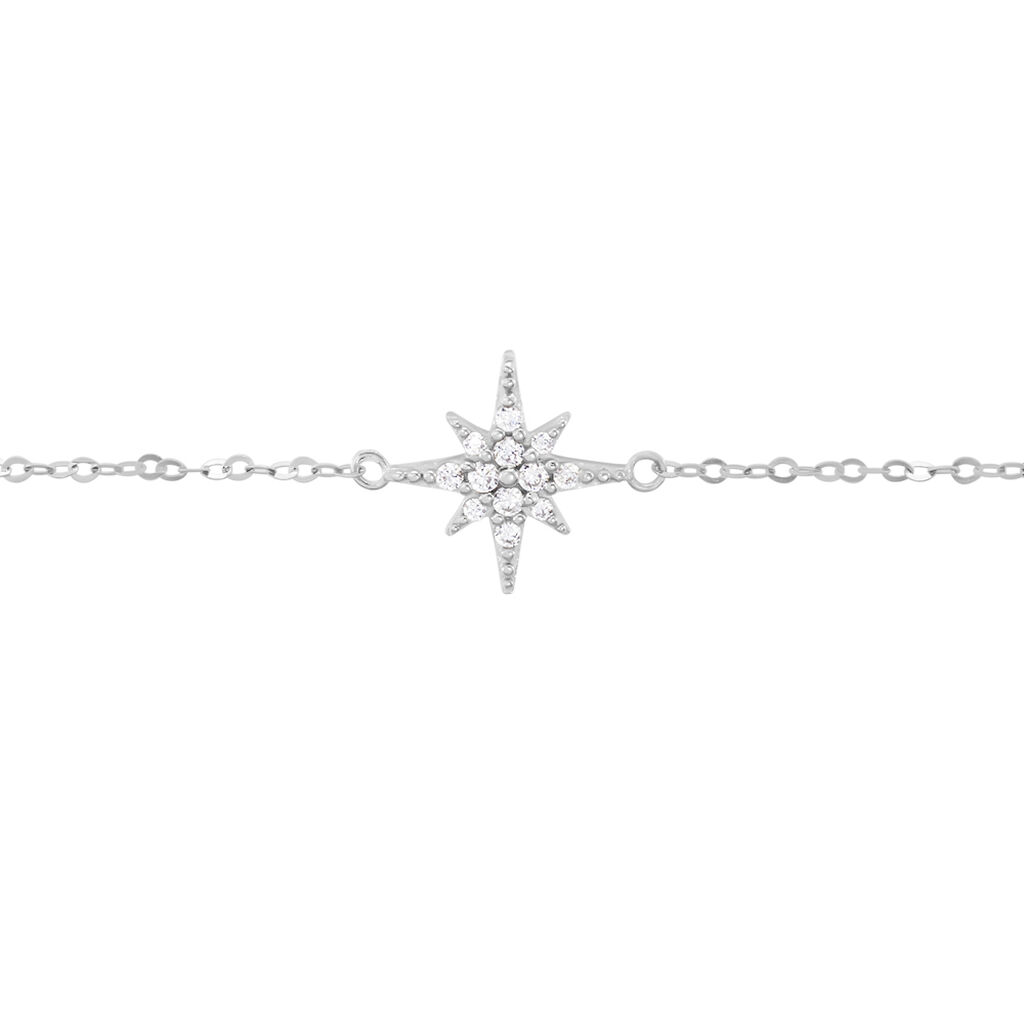 Bracelet Or Blanc Astrale Oxyde De Zirconium - Bracelets chaînes Femme | Marc Orian
