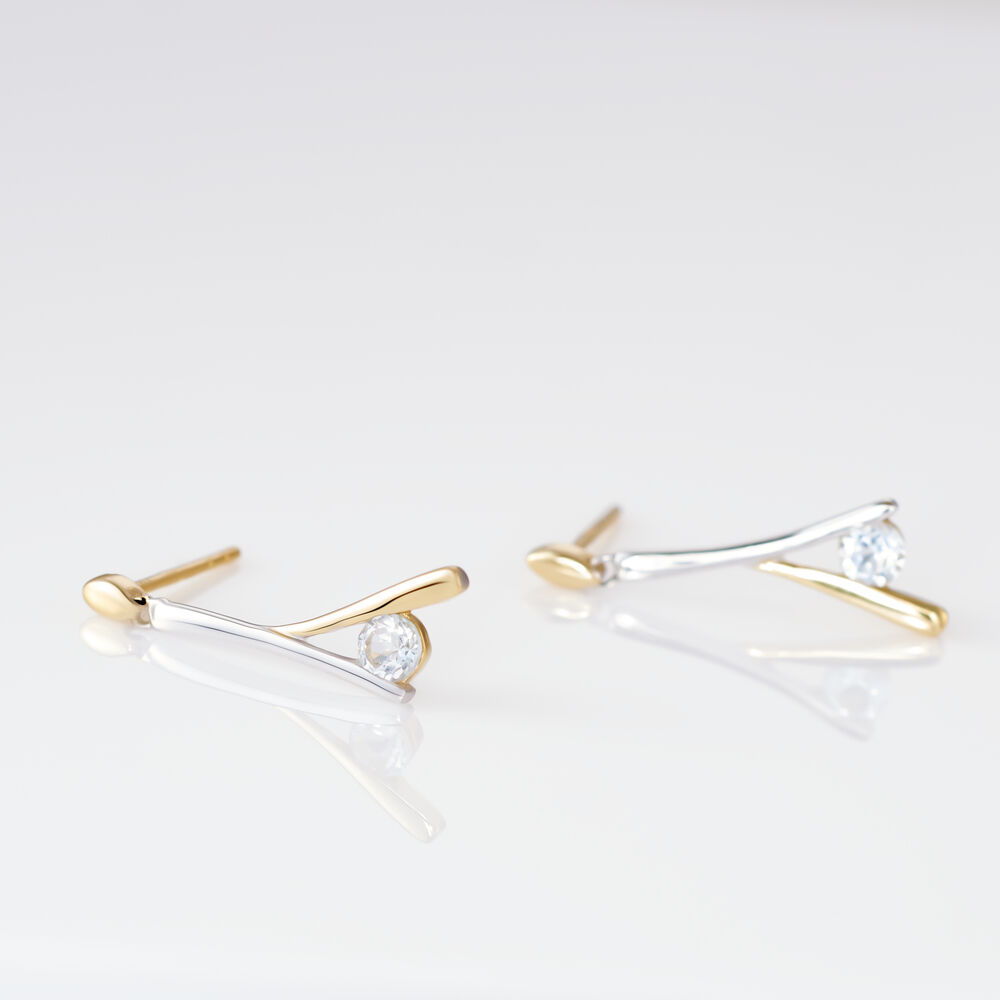 Boucles D'oreilles Pendantes Madli Or Bicolore Topaze - Pendantes Femme | Marc Orian